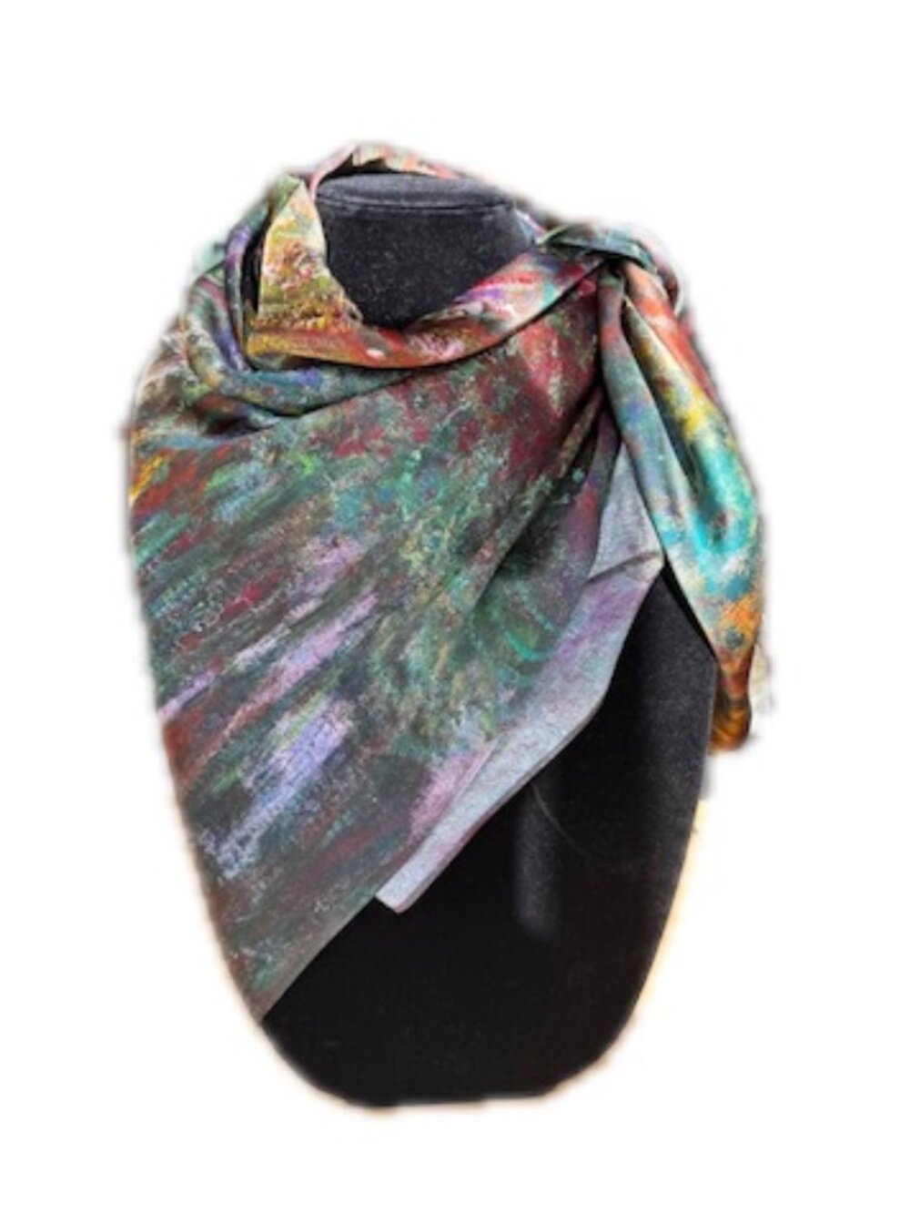 Museum Fine Art Boston Claude Monet Silk Scarf Water Lilies Abstract Pattern NEW - Picture 3 of 13